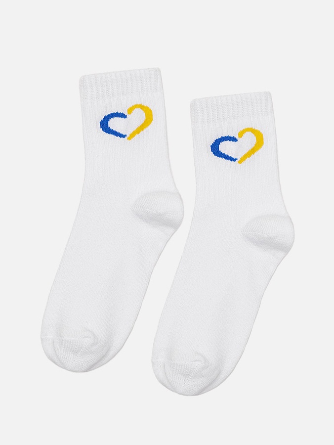 Шкарпетки з серцем для дівчинки 27-30 колір білий ЦБ-00213919 SKT000895189 фото