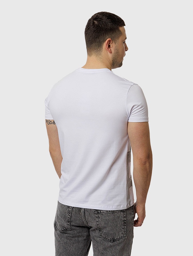 Чоловіча футболка регуляр 52 колір білий ЦБ-00216054 SKT000899853 фото