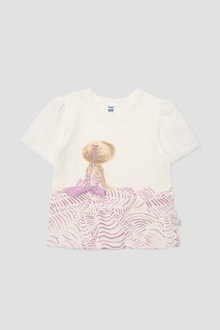 Футболка с коротким рукавом для девочки цвет молочный 116 ЦБ-00274511 фото