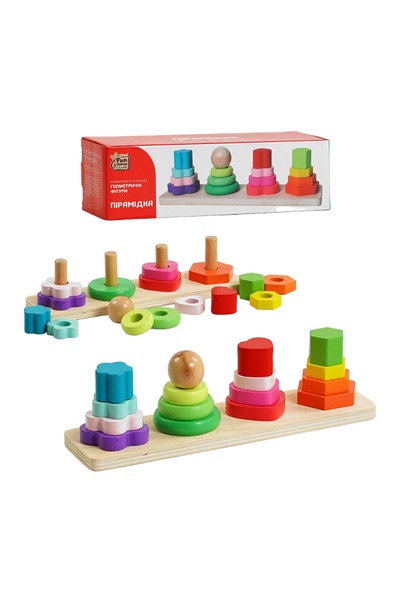 Дерев`яна іграшка "Пірамідка" колір різнокольоровий ЦБ-00254813 SKT001005950 фото