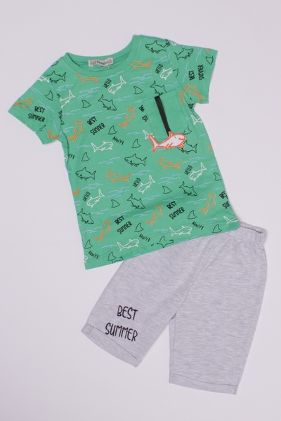 Костюм с шортами для мальчика 104 цвет зеленый ЦБ-00187982 SKT000836843 фото