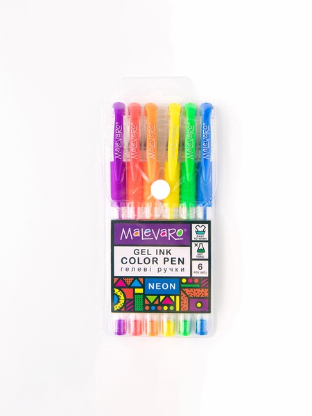 Ручка гелева NEON, 6 кольорів колір різнокольоровий ЦБ-00207776 SKT000883568 фото