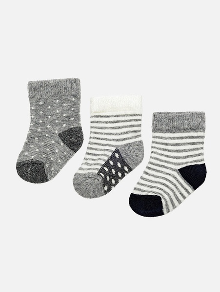 Набор носков для мальчика, 3 пары 16-17 цвет серый ЦБ-00214923 SKT000897381 фото