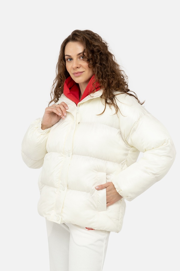 Женская куртка 40 цвет молочный ЦБ-00242087 SKT000963459 фото