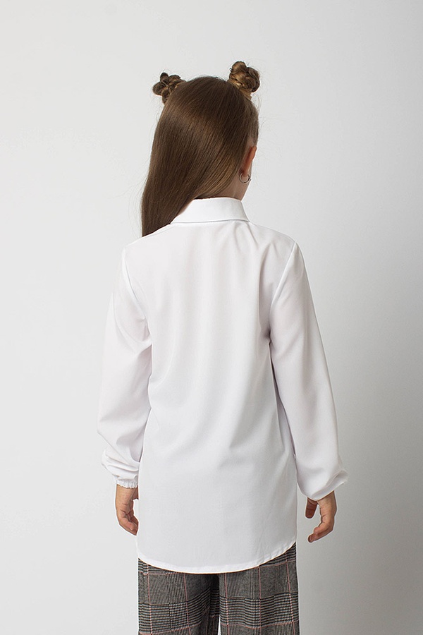 Блуза на дівчинку колір білий ЦБ-00157525 SKT000533844 фото