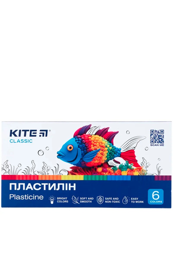 Пластилін Kite Classic 6 кольорів колір різнокольоровий ЦБ-00255206 SKT001007092 фото