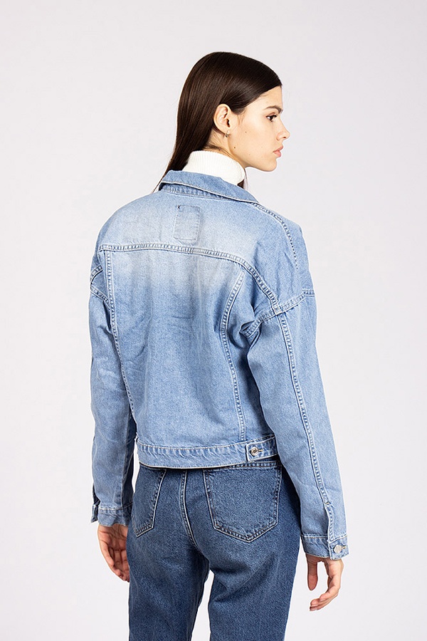 Куртка джинсова жіноча 48 колір блакитний ЦБ-00162212 SKT000550337 фото
