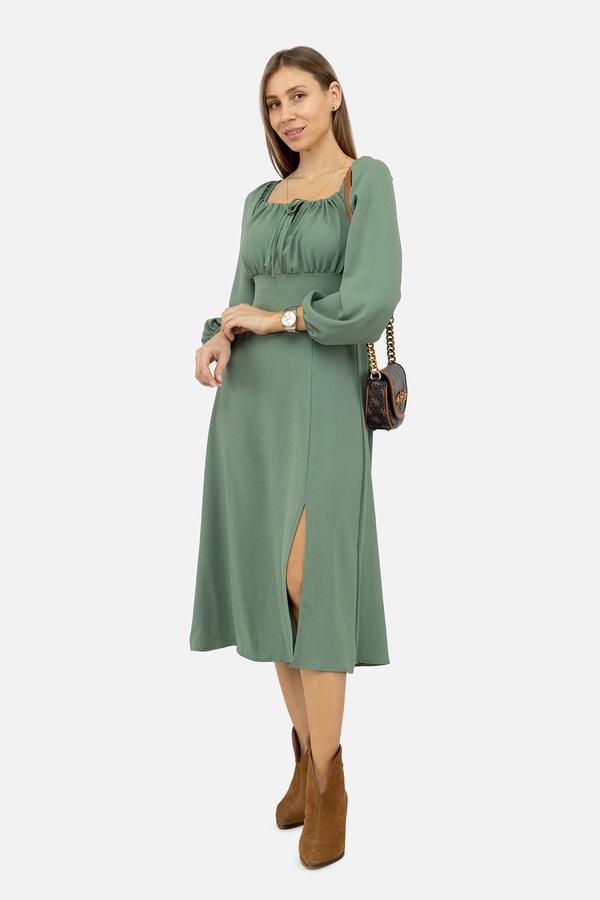 Жіноча сукня з довгим рукавом 42 колір м'ятний ЦБ-00245803 SKT000982815 фото