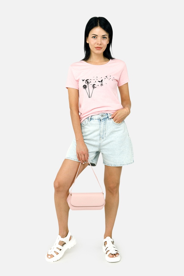 Женская футболка с коротким рукавом 46 цвет розовый ЦБ-00252399