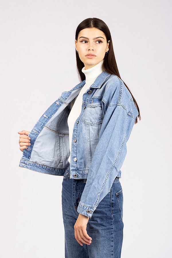 Куртка женская джинсовая 48 цвет голубой ЦБ-00162212 SKT000550337 фото