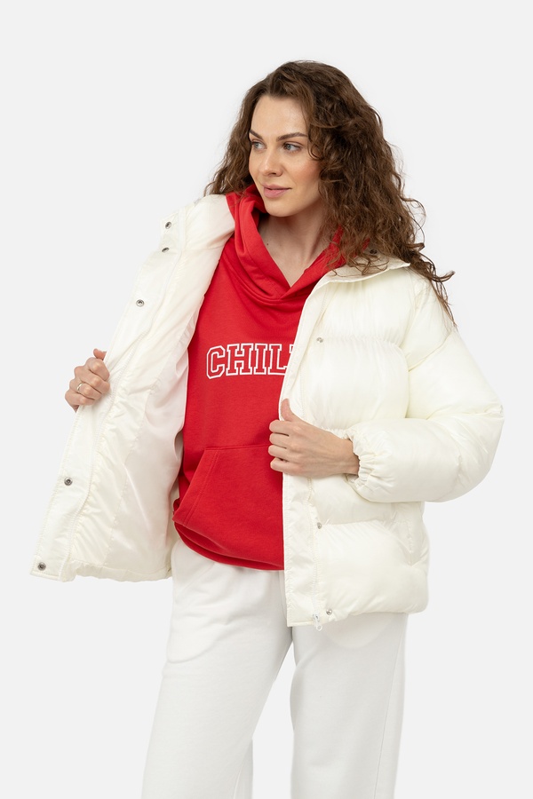 Жіноча куртка 40 колір молочний ЦБ-00242087 SKT000963459 фото