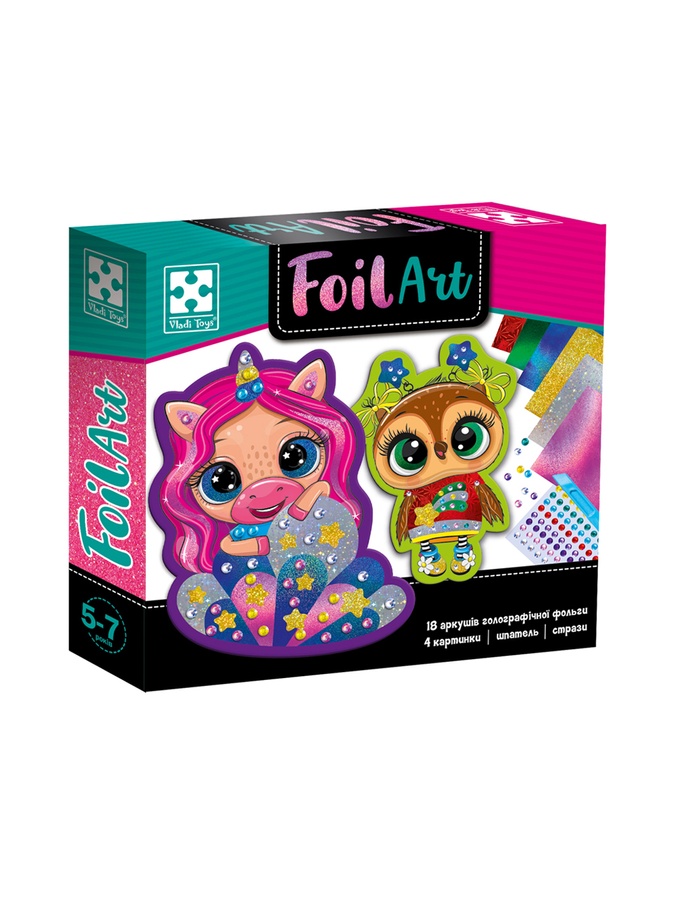 Набор для творчества "Foil Art. Волшебные животные" цвет разноцветный ЦБ-00221152 SKT000911644 фото