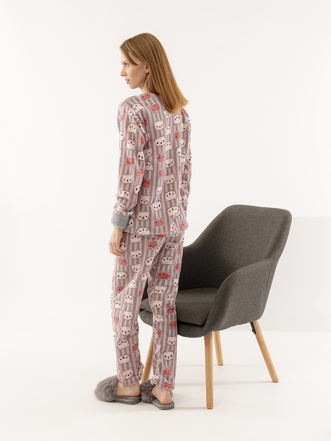 Жіноча піжама 50 колір сірий ЦБ-00209219 SKT000886361 фото