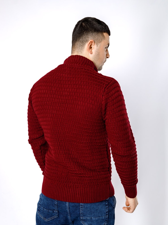Мужской свитер 48 цвет бордовый ЦБ-00236420 SKT000952212 фото