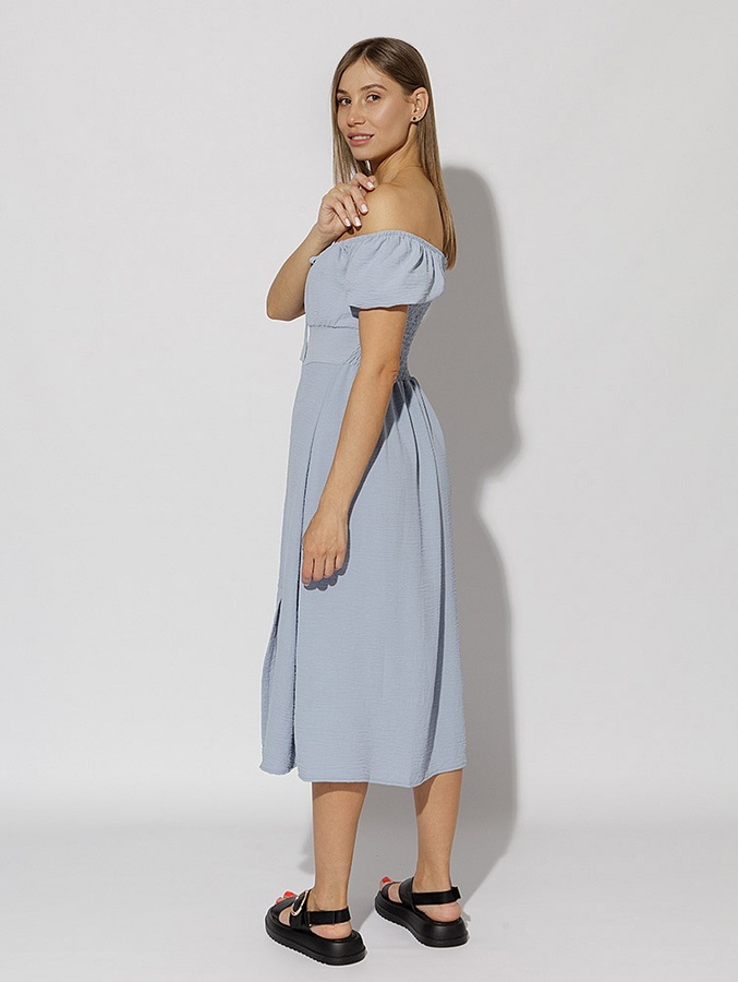 Жіноча довга сукня 46 колір блакитний ЦБ-00219261 SKT000906826 фото