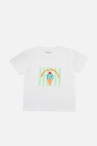 Футболка с коротким рукавом для девочки цвет молочный 134 ЦБ-00295133 фото