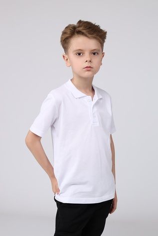 Футболка-поло с коротким рукавом для мальчика цвет белый 116 ЦБ-00281207 фото