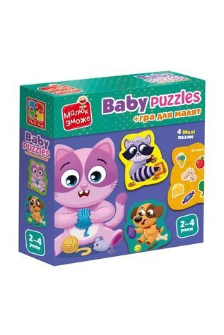 Развивающая игра Vladi Toys пазлы картонные с игрой - Домашние любимцы Vladi Toys VT1722-25 ЦБ-00271350 фото