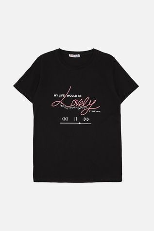 Футболка с коротким рукавом для девочки цвет черный 158 ЦБ-00277072 фото