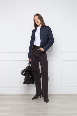 Джинси straight жіночі колір коричневий 42 ЦБ-00298287 фото