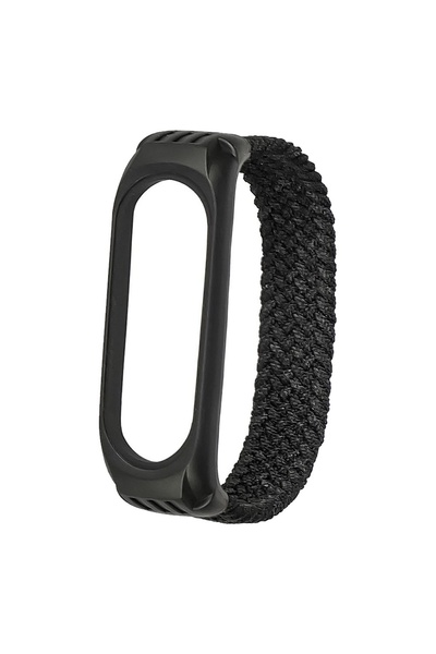Ремешок нейлоновый Braided rope для Xiaomi Mi Band 3/4/5/6 размер L цвет черный ЦБ-00200493 SKT000868584 фото