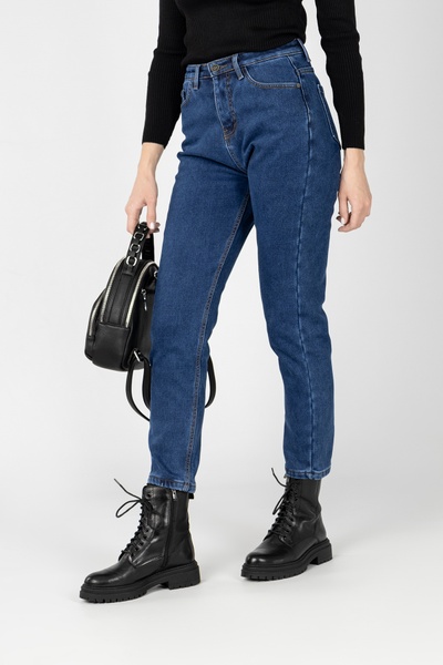 Жіночі джинси мом 58 колір темно-синій ЦБ-00236635 SKT000952628 фото