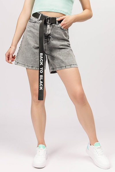 Жіночі джинсові шорти 44 колір сірий ЦБ-00195458 SKT000857252 фото