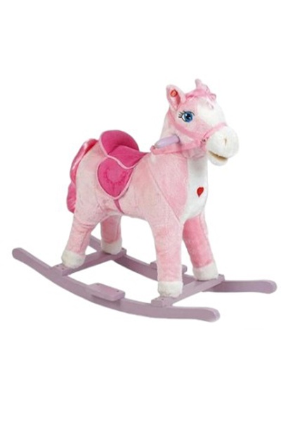 Конячка-гойдалка музична з підсвічуванням колір рожевий ЦБ-00251169 SKT000995933 фото