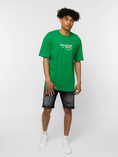 Мужская футболка оверсайз 48 цвет зеленый ЦБ-00219862 SKT000908475 фото