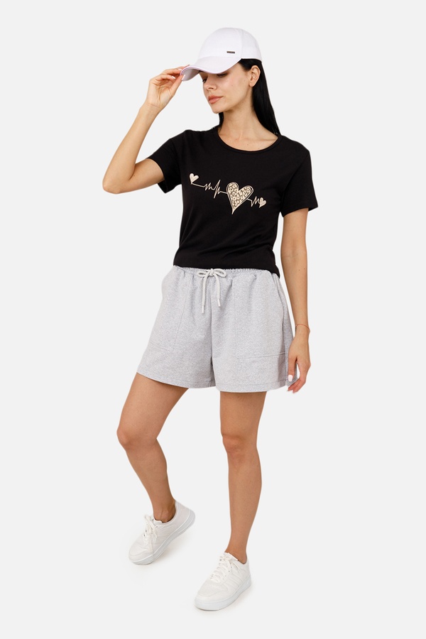 Женская футболка с коротким рукавом 40 цвет черный ЦБ-00252400