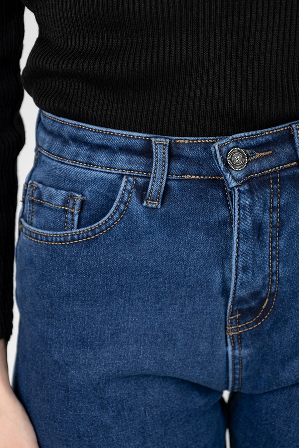 Женские джинсы мом 58 цвет темно-синий ЦБ-00236635 SKT000952628 фото