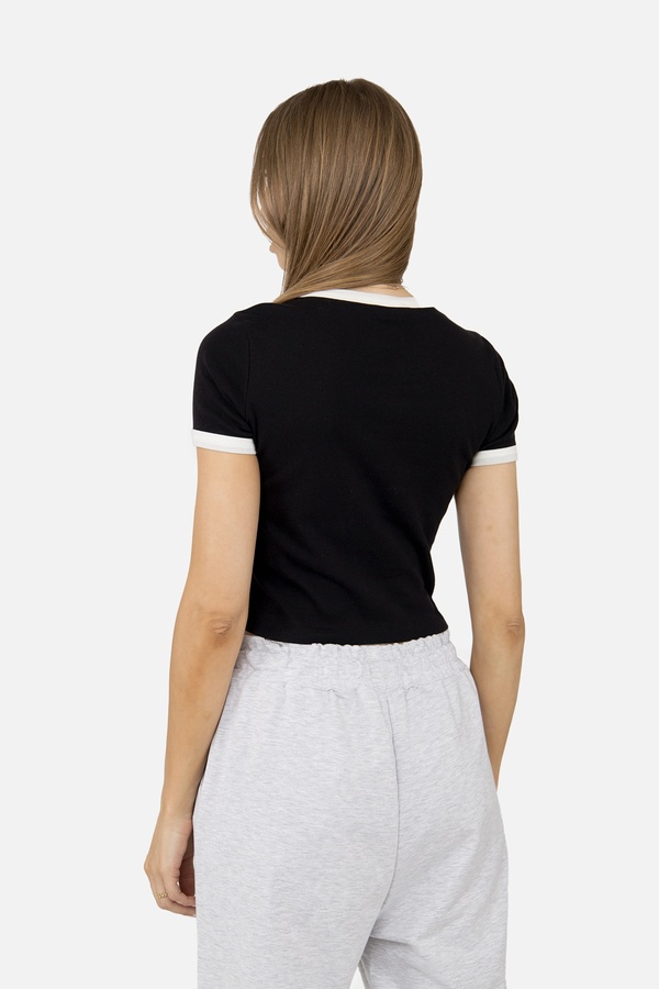 Жіноча футболка з коротким рукавом 38 колір чорний ЦБ-00255016