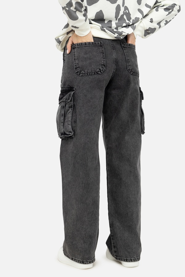 Жіночі джинси палаццо 46 колір сірий ЦБ-00241692 SKT000962465 фото