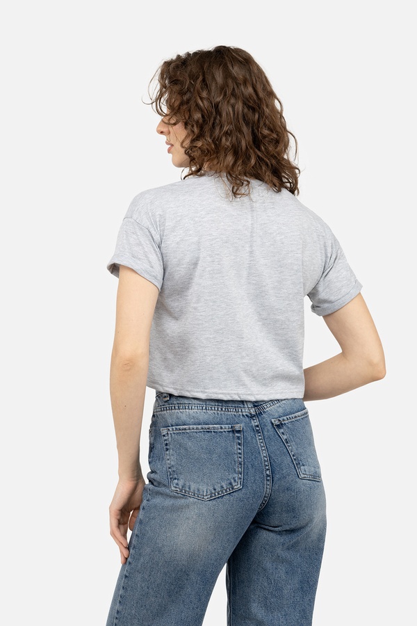 Жіноча футболка 46 колір сірий ЦБ-00242215 SKT000964009 фото