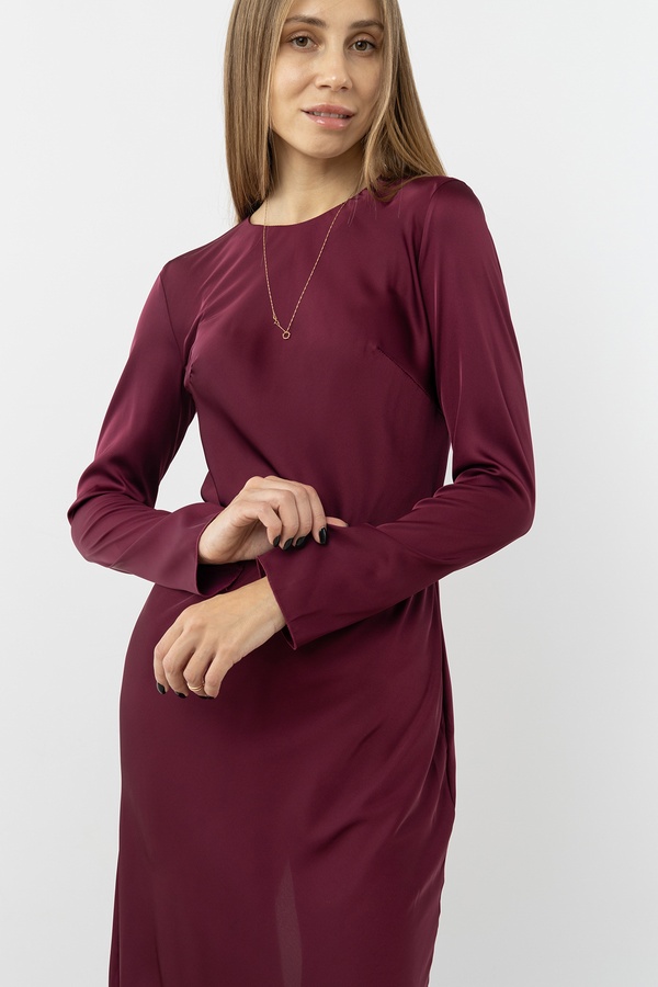 Сукня жіноча з довгим рукавом 50 колір маджента ЦБ-00235471 SKT000946861 фото