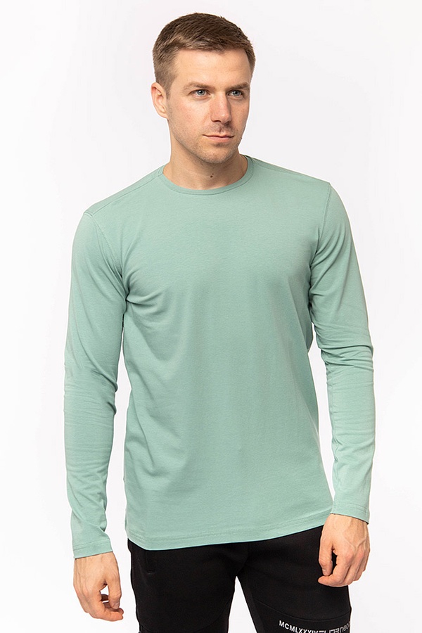 Чоловіча футболка з довгим рукавом 44 колір м'ятний ЦБ-00197540 SKT000861309 фото