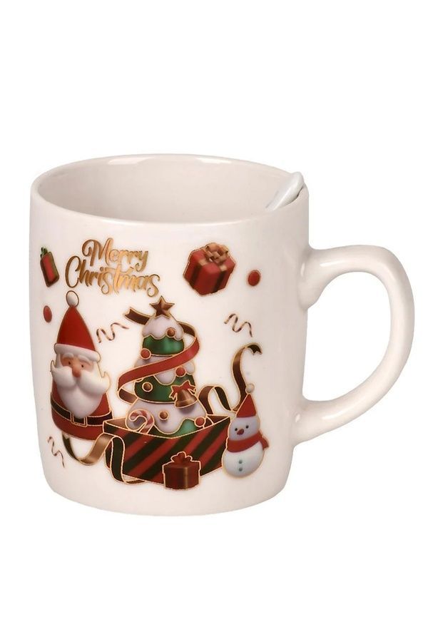 Новорічна чашка "Christmas" у комплекті з ложкою ЦБ-00286409 фото