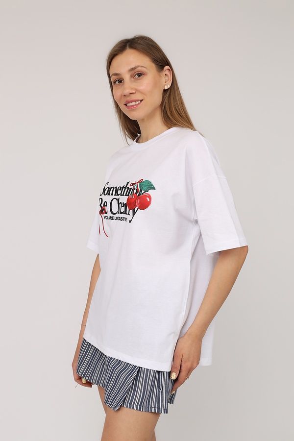 Футболка з коротким рукавом жіноча колір білий 44