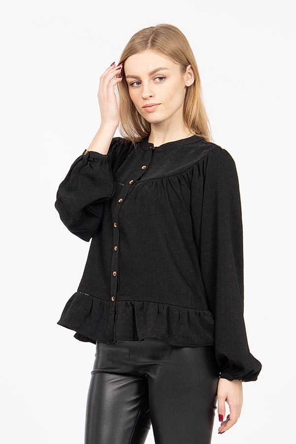 Блуза жіноча 42 колір чорний ЦБ-00182789 SKT000605077 фото