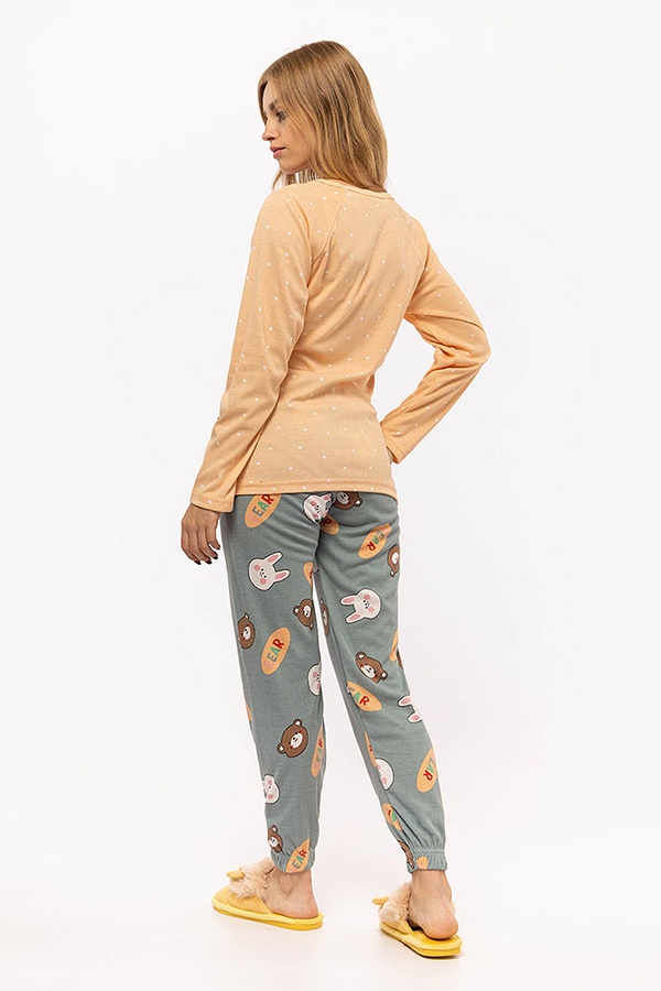 Женская пижама цвет персиковый ЦБ-00200410 SKT000868448 фото