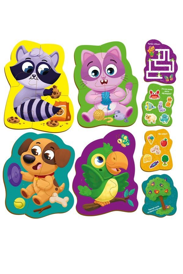 Развивающая игра Vladi Toys пазлы картонные с игрой - Домашние любимцы Vladi Toys VT1722-25 ЦБ-00271350 фото