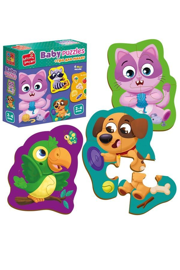 Развивающая игра Vladi Toys пазлы картонные с игрой - Домашние любимцы Vladi Toys VT1722-25 ЦБ-00271350 фото