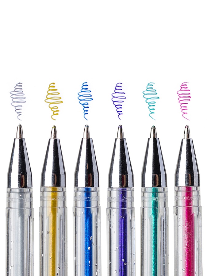 Ручки гелеві "Glitter" колір різнокольоровий ЦБ-00222760 SKT000915850 фото