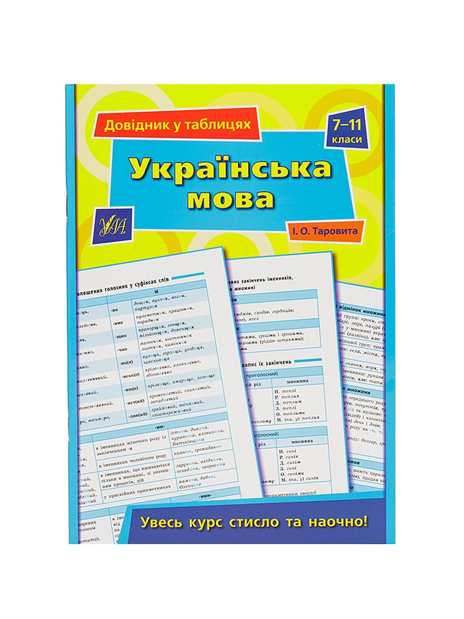 Довідник у таблицях - Українська мова, 7–11 класи колір різнокольоровий ЦБ-00042499 SKT000333309 фото