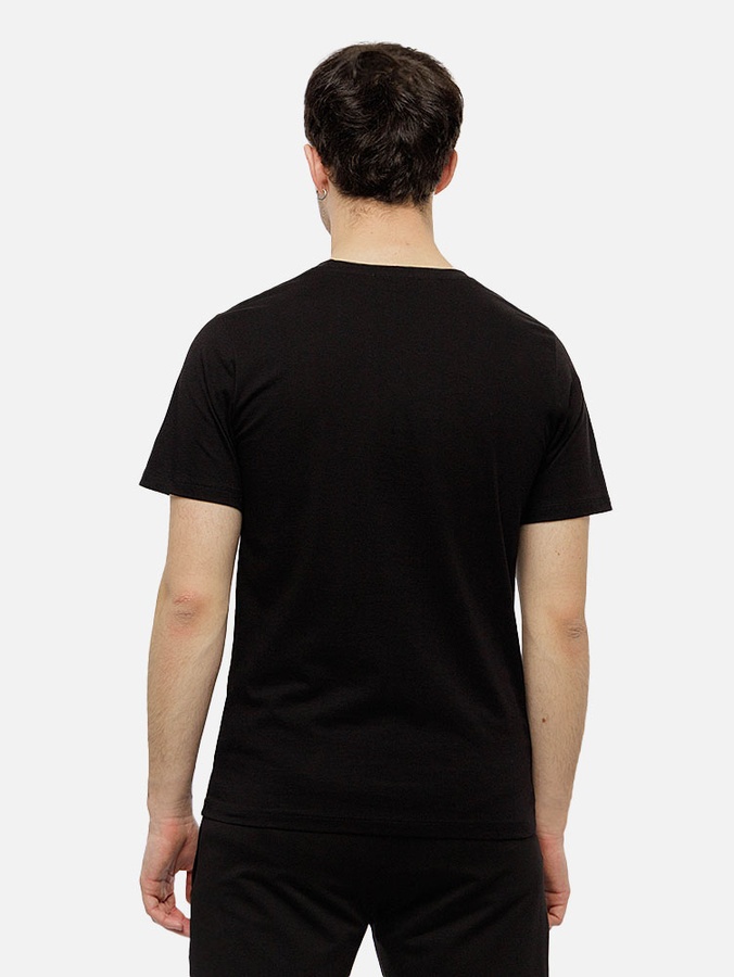 Мужская футболка регуляр 44 цвет черный ЦБ-00210809 SKT000890845 фото