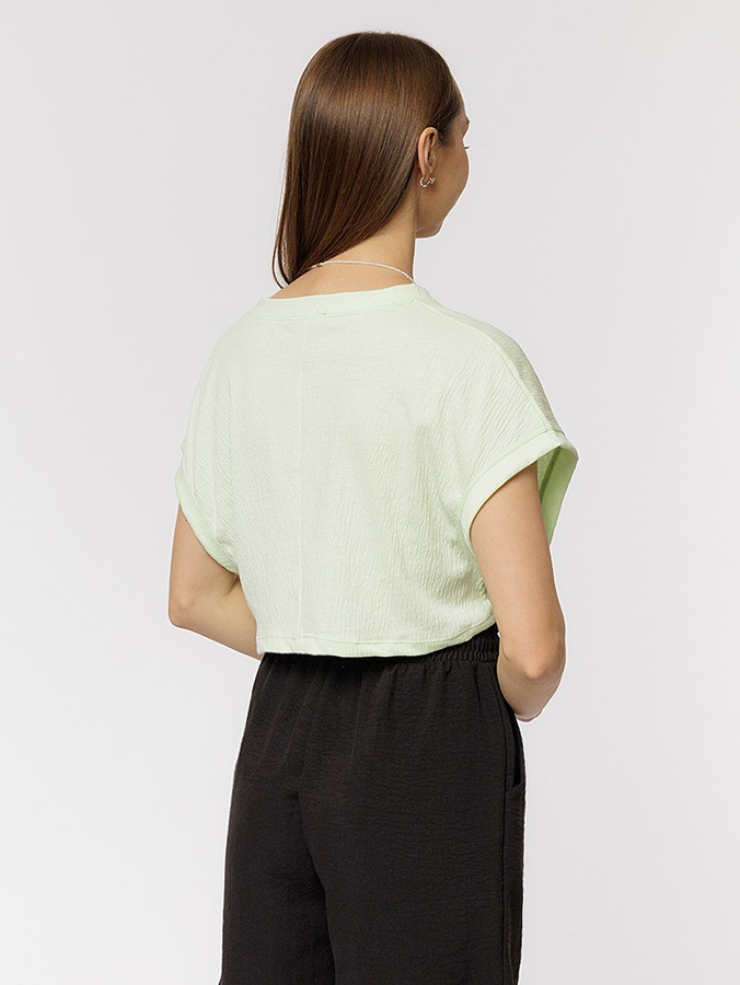 Жіноча коротка футболка 42 колір салатовий ЦБ-00219339 SKT000907137 фото