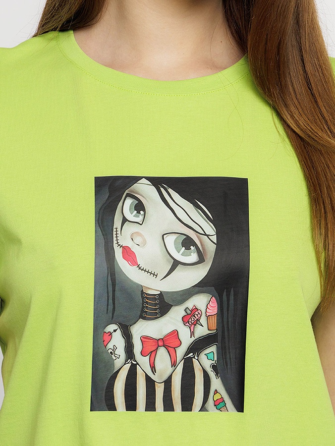 Жіноча футболка регуляр 42 колір салатовий ЦБ-00219314 SKT000907080 фото
