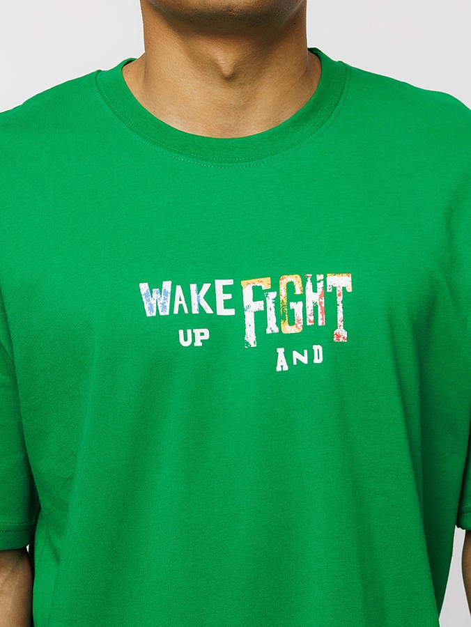 Чоловіча футболка оверсайз 48 колір зелений ЦБ-00219862 SKT000908475 фото
