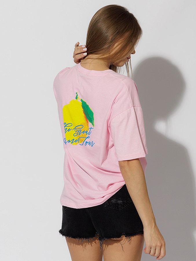 Жіноча футболка регуляр 46 колір рожевий ЦБ-00219223 SKT000906713 фото