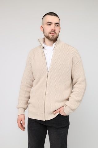 Кофта на молнии мужская цвет бежевый 52 ЦБ-00283943 фото